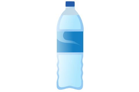 Plastic bottle illustration for recycling education
