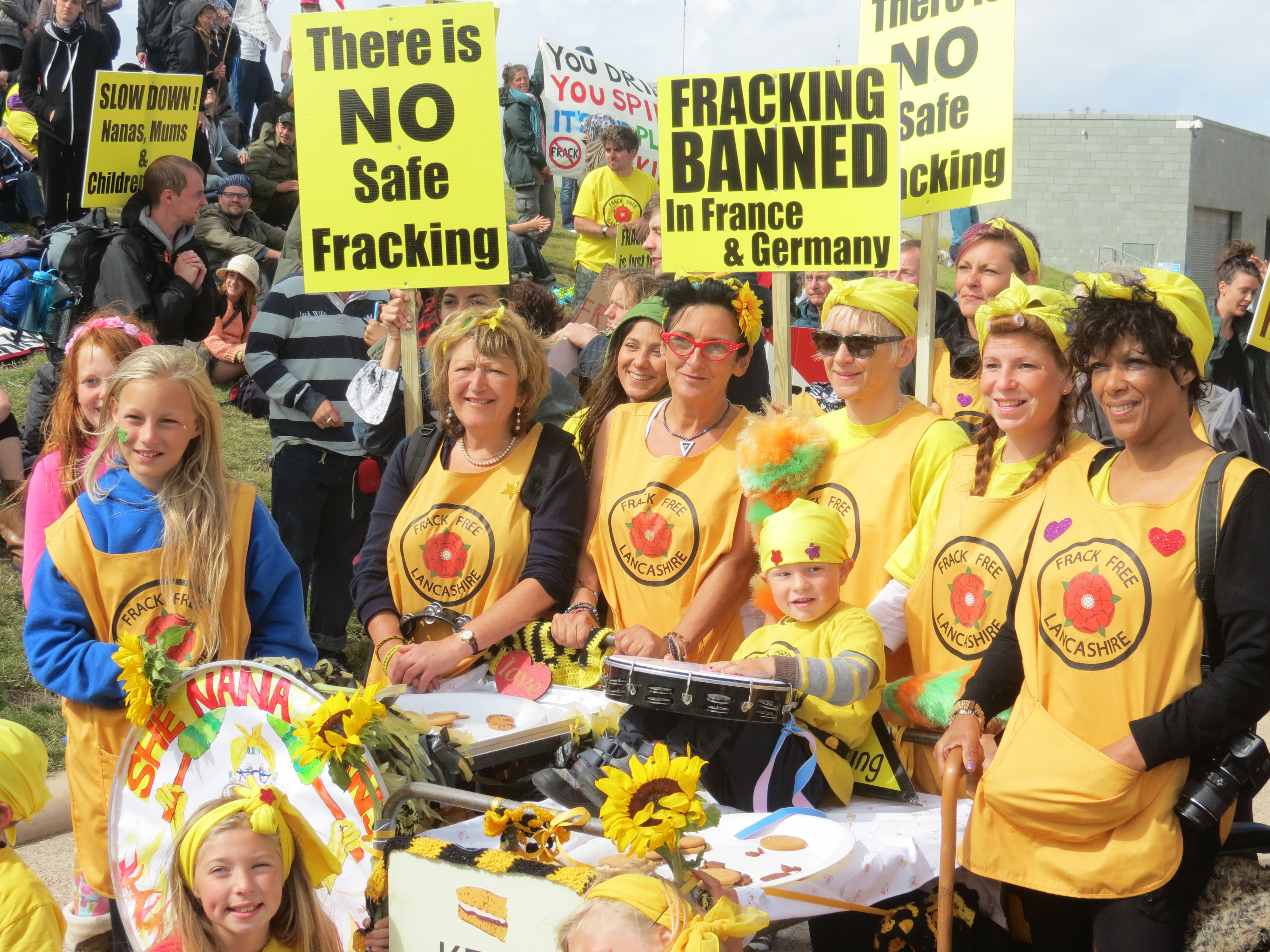 Anti-fracking campaigners in Lancashire